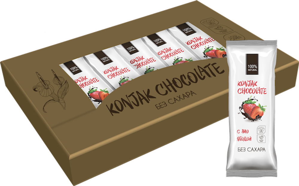 Шоколад без сахара KONJAK CHOCOLATE НАБОР, кор. 10 шт.