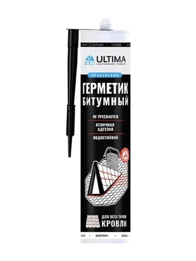 Герметик битумный для кровли Ultima Bitum 260 мл, черный, 1 шт