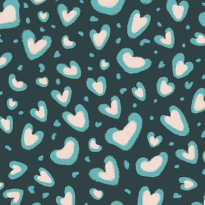 Леопардовые сердца / темный-голубой-молочный