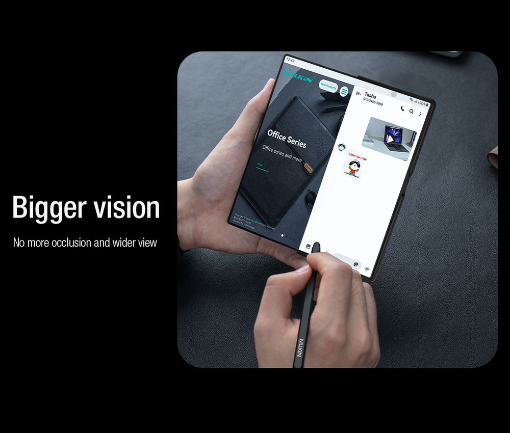Кожаный чехол книжка от Nillkin для Samsung Galaxy Z Fold 7, серия Qin Pro Leather Case (с держателем для S Pen)