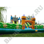 Большой надувной батут "Средневековье" 20*20*5 м