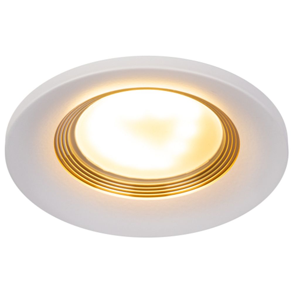 Встраиваемый светильник алюминиевый ЭРА KL107 WH/GD MR16 GU5.3 белый золото | Алюминиевые встраиваемые светильники