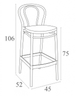 Стул пластиковый барный Siesta Contract Victor Bar 75, бежевый
