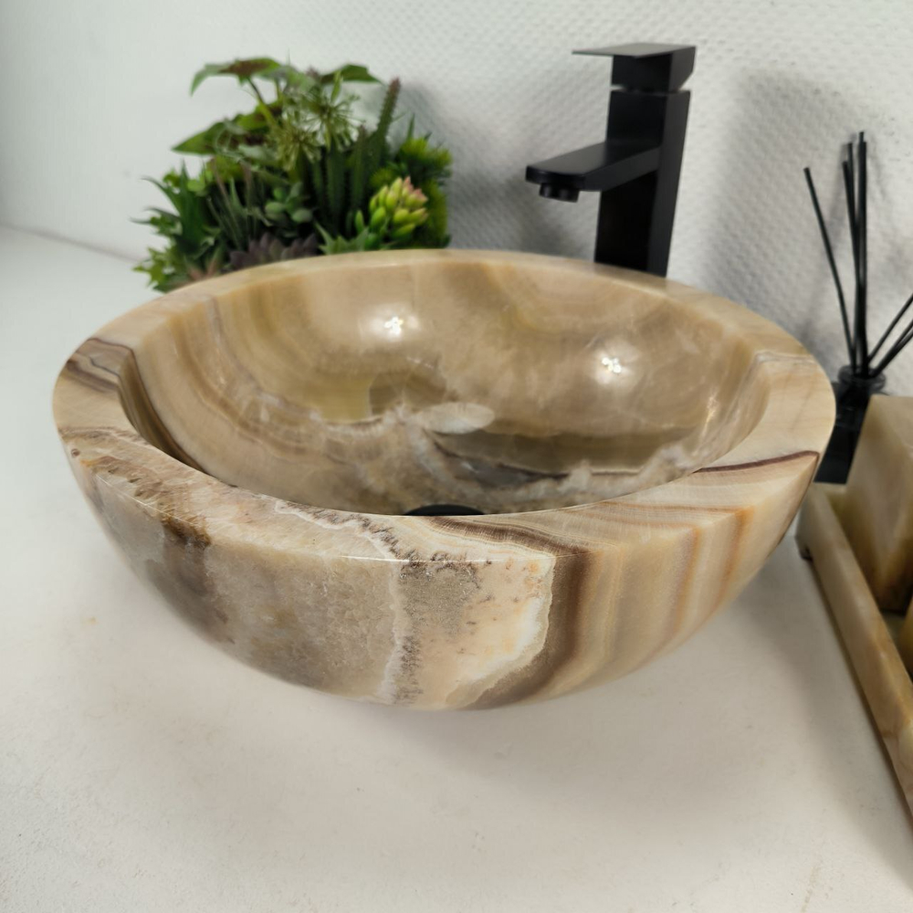 Раковина из оникса Bowl Yellow BO-64398 40*40*15 0196