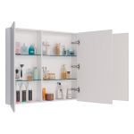 Шкаф зеркальный Lemark UNIVERSAL 90х80 см 3-х дверный, цвет корпуса: белый глянец
