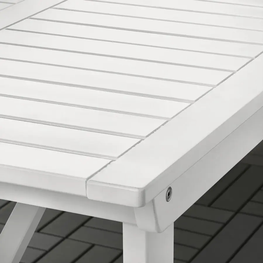 Стол садовый - IKEA BONDHOLMEN/БОНДХОЛЬМЕН ИКЕА, 74х235х90 см, белый