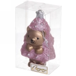 Ёлочная игрушка «Медвежонок-ёлочка» 7,5*5*12 см, розовый