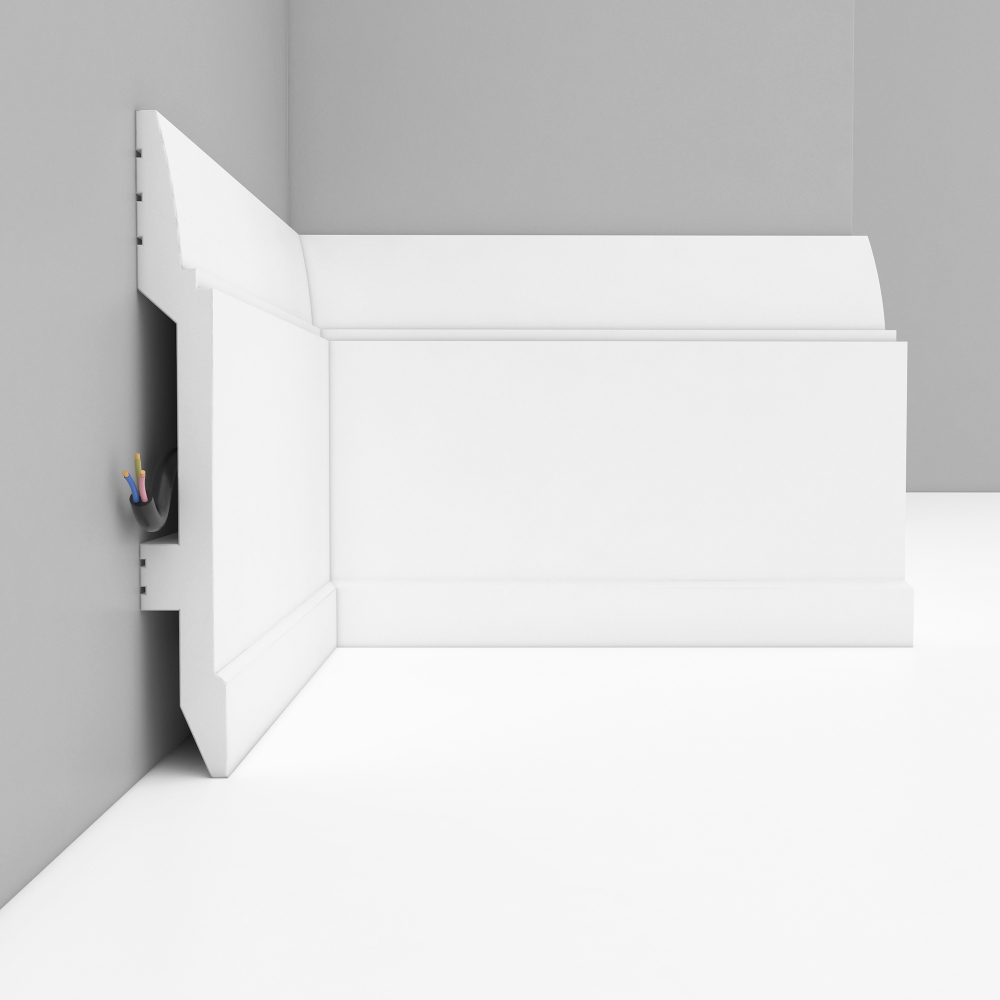 Плинтус напольный дюрополимер под покраску D104 150×17×2000 мм DecoMaster