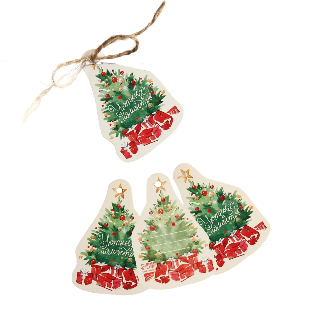 Шильдик на подарок Новый год «Уютных моментов», 6 х 9 см