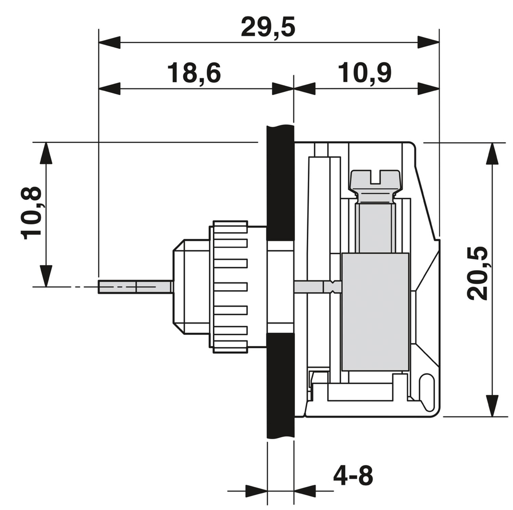 0708360 - VDFK 4-DP - Проходная клемма через стенку