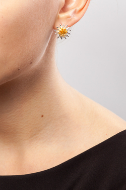 "Фраста" серьги в серебряном покрытии из коллекции "Ботаника" от Jenavi  с английским замком