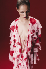 Юбка двухслойная макси из принтованного шифона