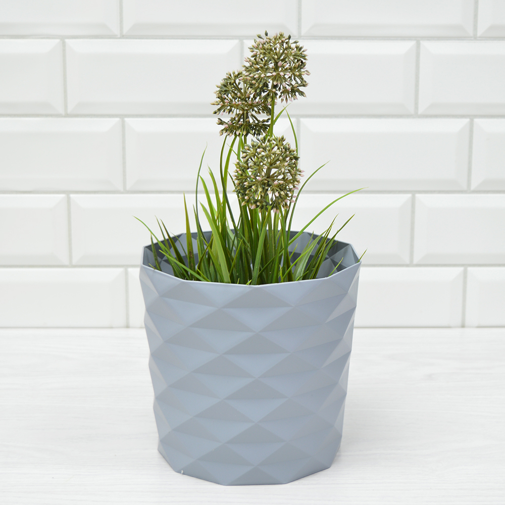 Кашпо Диамант 3л, серый жемчуг