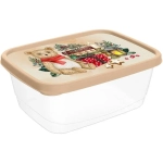 Контейнер для продуктов прямоугольный 0,85л с декором Игрушки, Бежевый