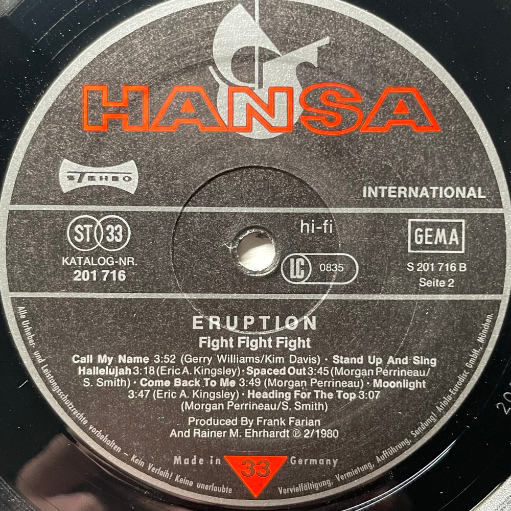 Eruption – Fight Fight Fight (Германия 1980г.)