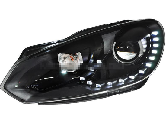 Передние фары Гольф 6 2008-2012 V5 Type [Комплект Л+П; светодиодные ходовые огни; электрокорректор]