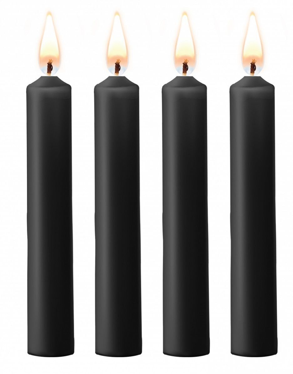 Набор из 4 черных восковых свечей Teasing Wax Candles (Цвет: черный)