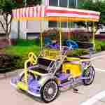 Семейный велосипед, трёхместный, зеленый