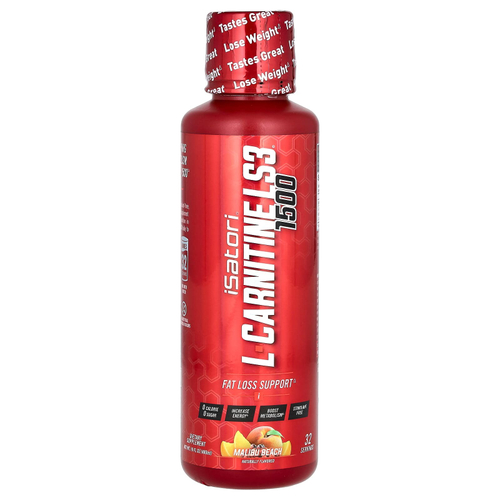 Isatori, L-карнитин LS3 1500, Malibu Beach, 1500 мг, 480 мл (16 жидк. Унций)