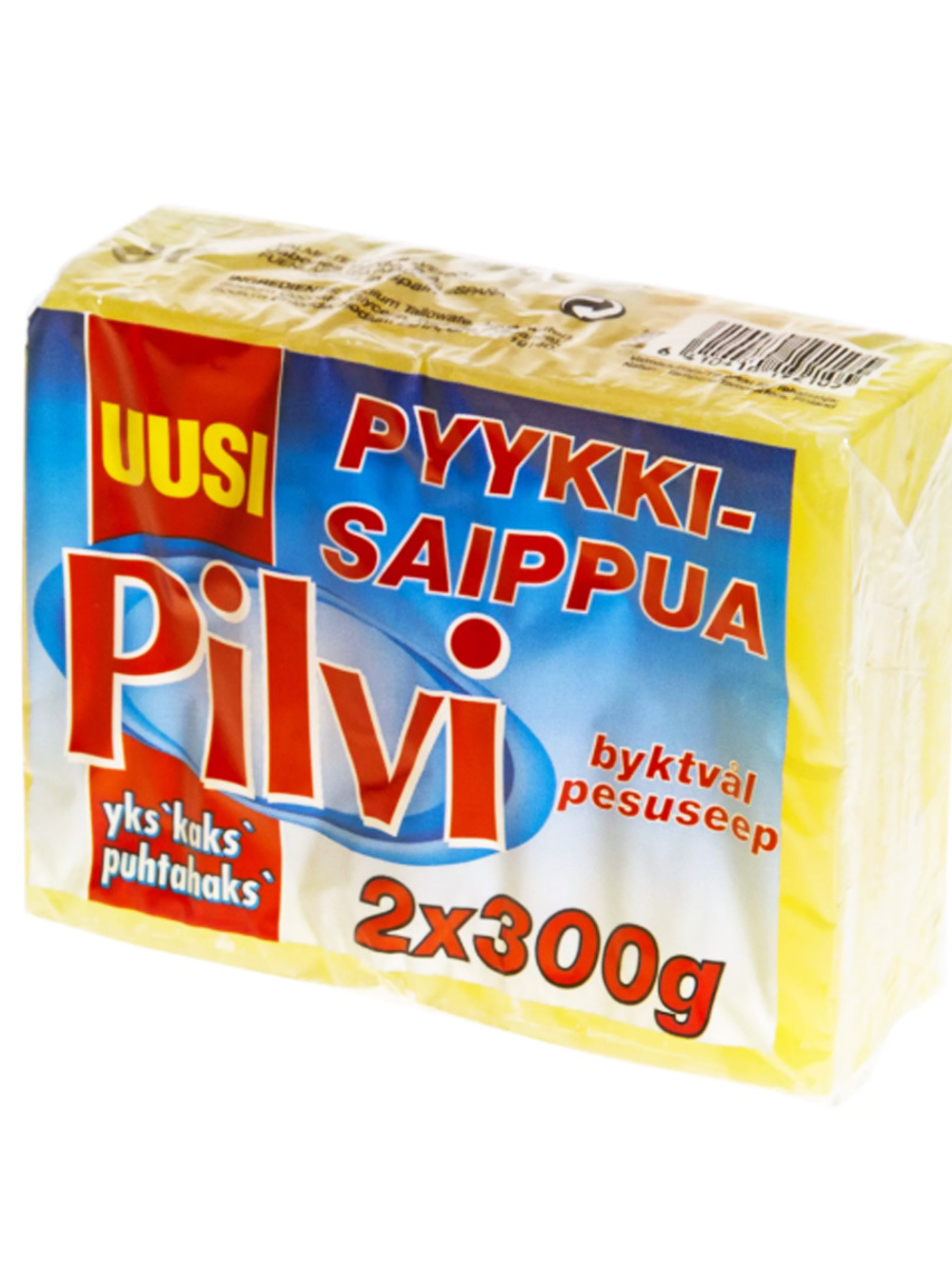 Финское мыло натуральное хозяйственное "Pilvi" (Пилви желтое) 300г. - 2 шт., пятновыводитель, удаляет стойкие пятна, универсальное