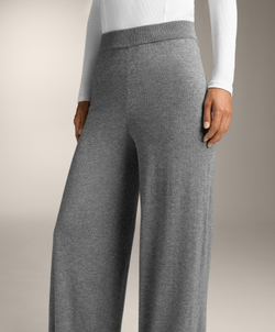 OYSHO Брюки прямого кроя с кашемиром, серый меланж