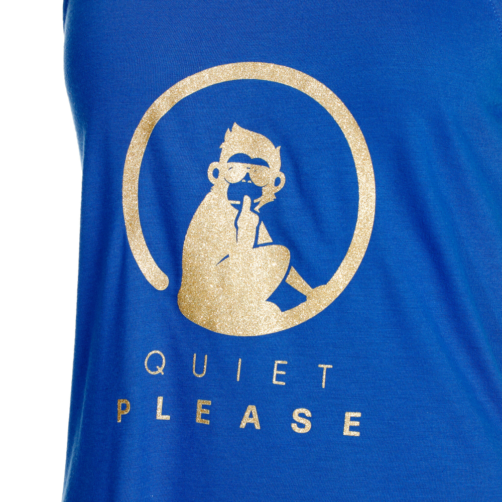 Женская теннисная майка Quiet Please Retro Racerback Tank Top Women - Blue, Gold