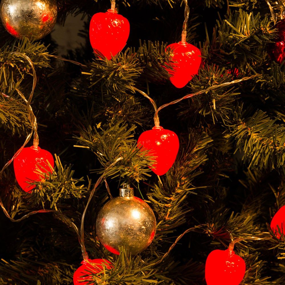 ULD-S0400-010-STB-2AA RED IP20 STRAWBERRY Гирлянда светодиодная на батарейках 2AA не в-к. Клубника. 4м. 10 светодиодов. Красный свет. Провод прозрачный. TM Uniel.