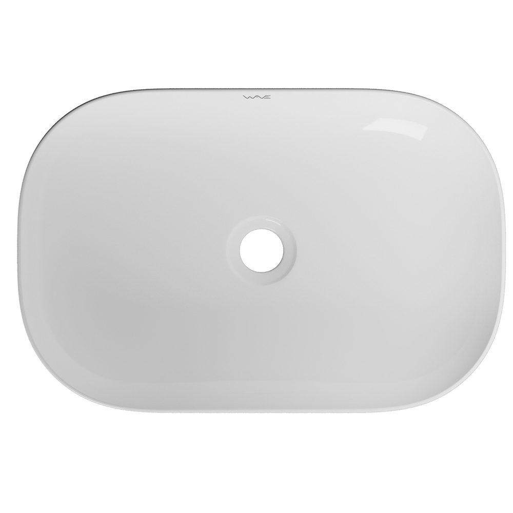 Раковина накладная на столешницу WAVE Slim 600*400*145 ш*г*в без перелива,белый,прямоуг