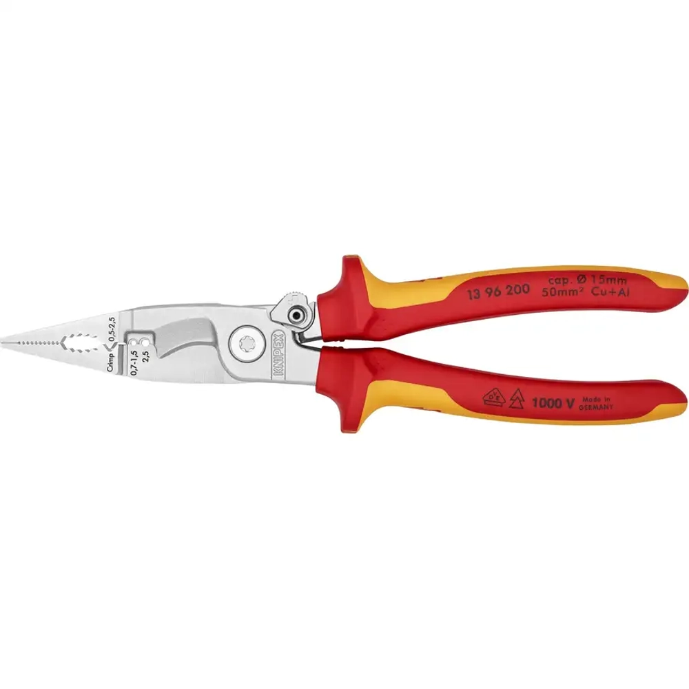 Электромонтажные клещи хромированные 200 мм Knipex 13 96 200