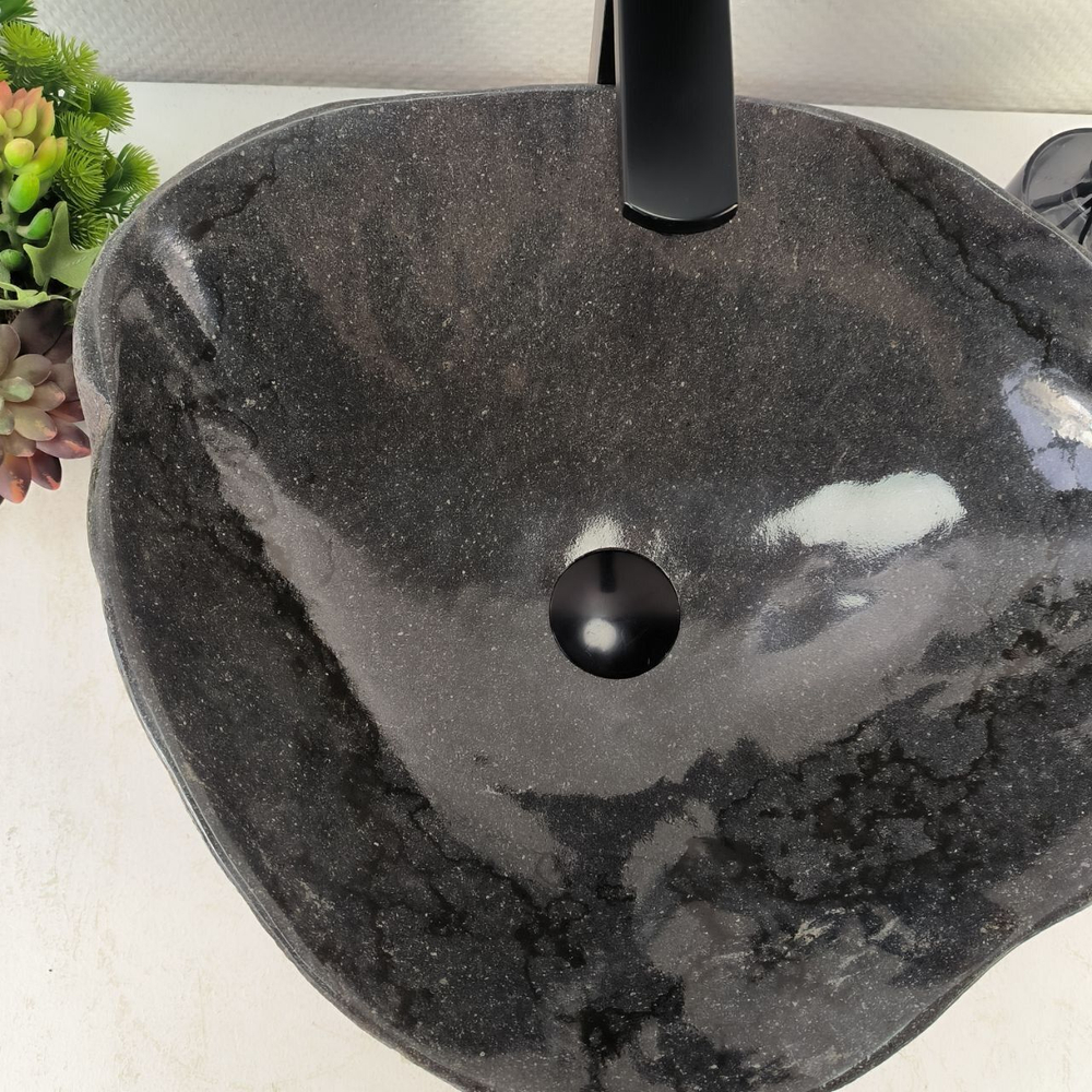 Каменная раковина из речного камня RS-05122 (52*42*15) 0862 из натурального камня