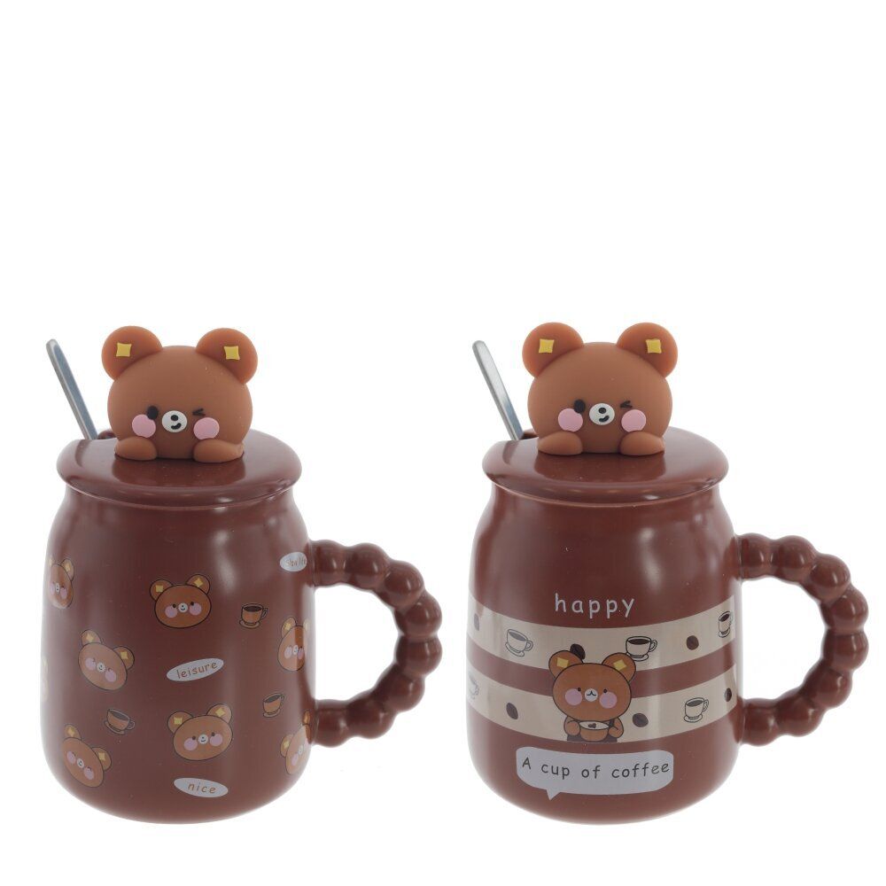 GAEM Кружка с крышкой и ложкой, 500 мл, L13 W9 H15,5 см, 2в.