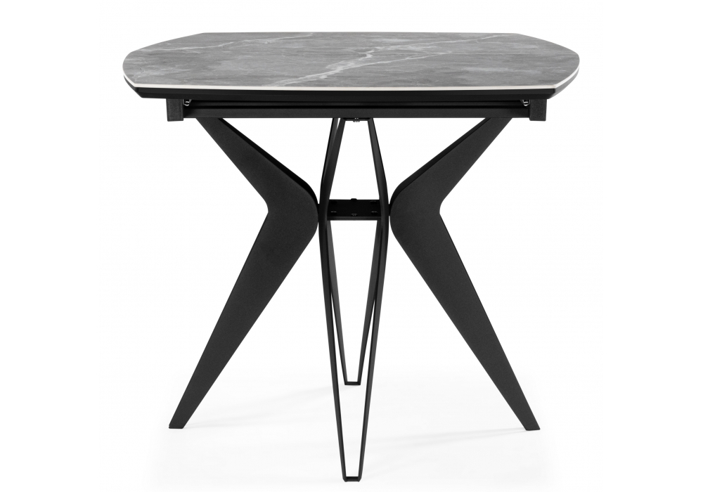 Керамический стол Woodville Риполь 140(180)х80 larka grey, черный