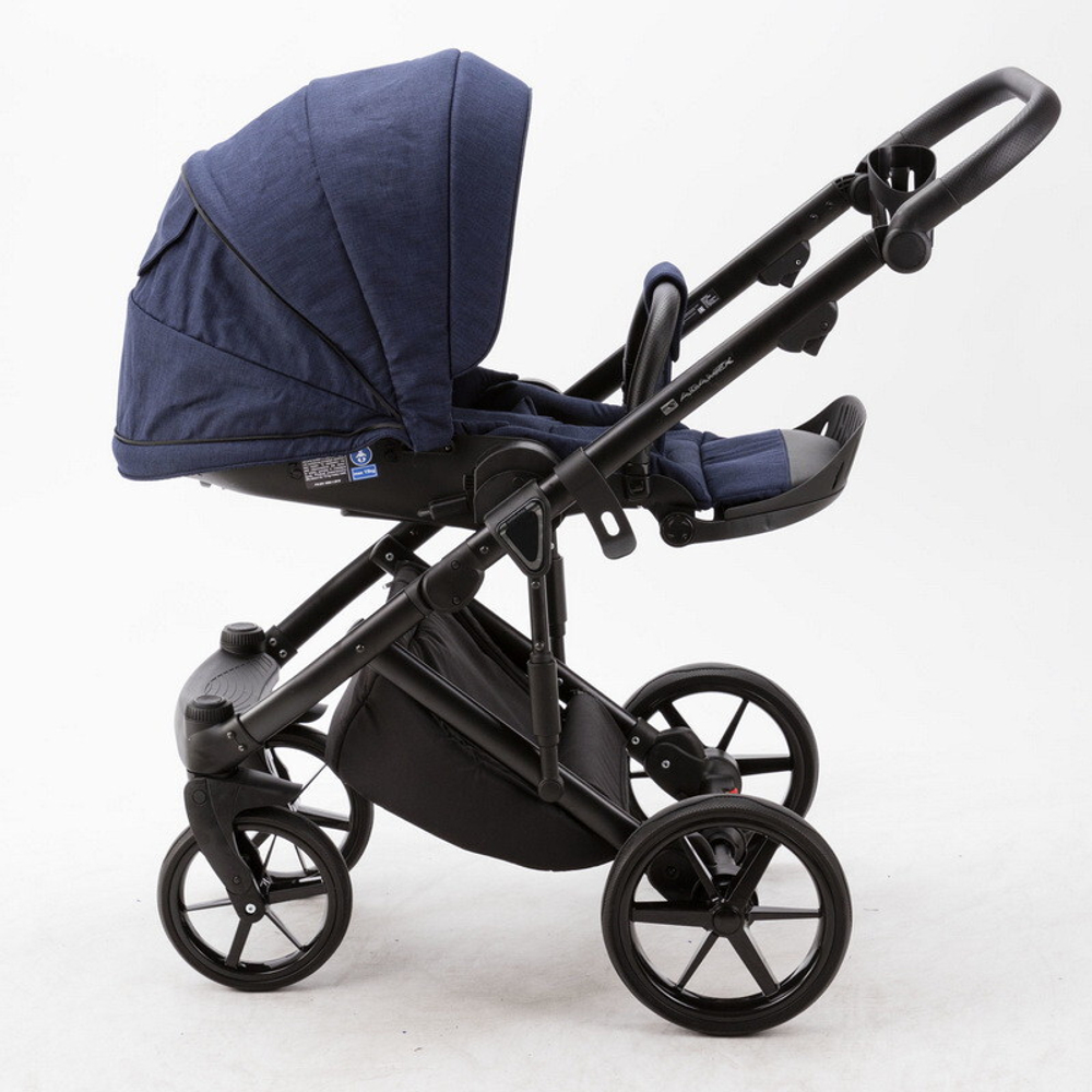Детская коляска Adamex Marco 2 в 1 GA09 (Т. СИН ТК.+ Т.СИН ПЕРЛ КОЖ. ОТДЕЛКА)