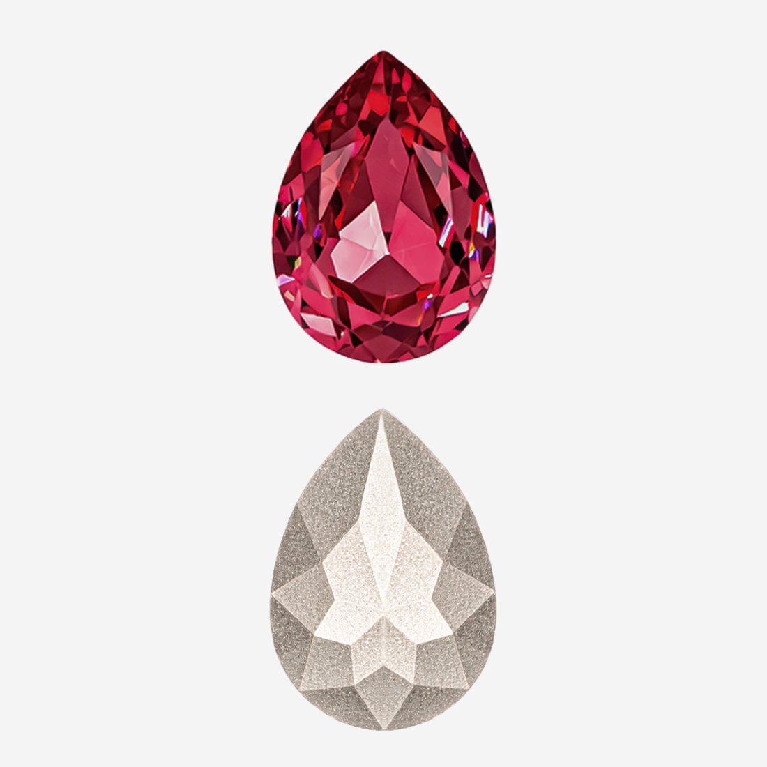 Кристалл Капля (Drop), оттенок "Светлая Фуксия"/"Light Fuchsia", 14*10мм