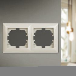 Рамка для розеток и выключателей Intro Solo 4-502-02 на 2 поста, СУ, слоновая кость
