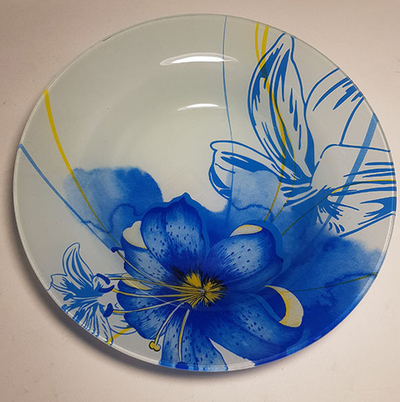 Тарелка Голубая лилия глубокая 0215