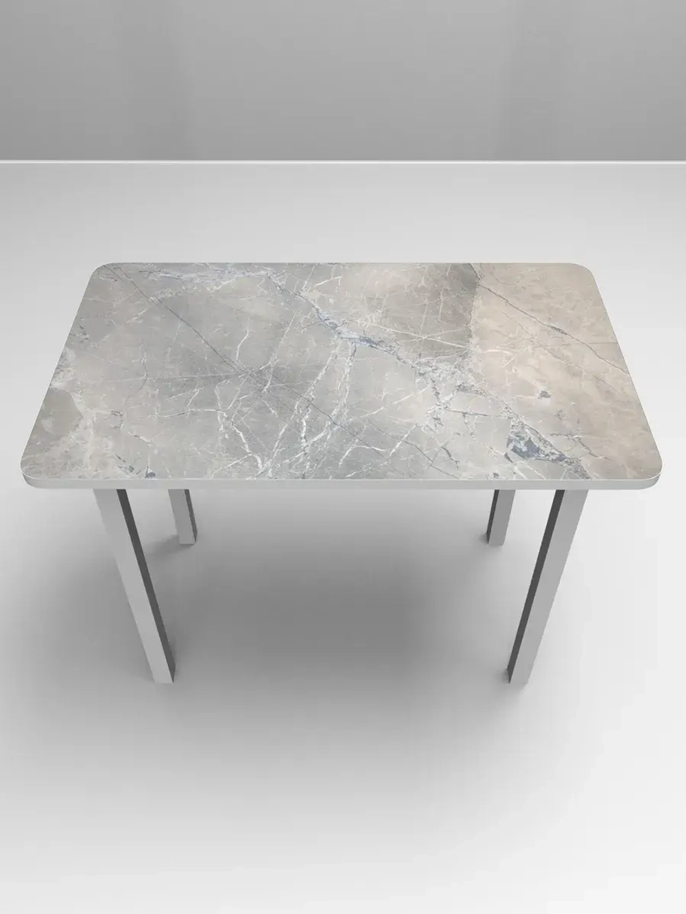 Обеденный стол "Мрамор Марквина синий" 110x70 см