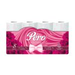 Туалетная бумага Pero, трехслойная, 8 рулонов, белая, 5133