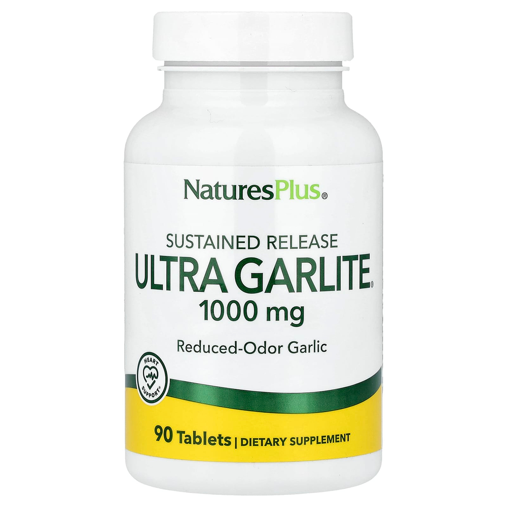 NaturesPlus, Ultra Garlite® с длительным высвобождением, 1000 мг, 90 таблеток