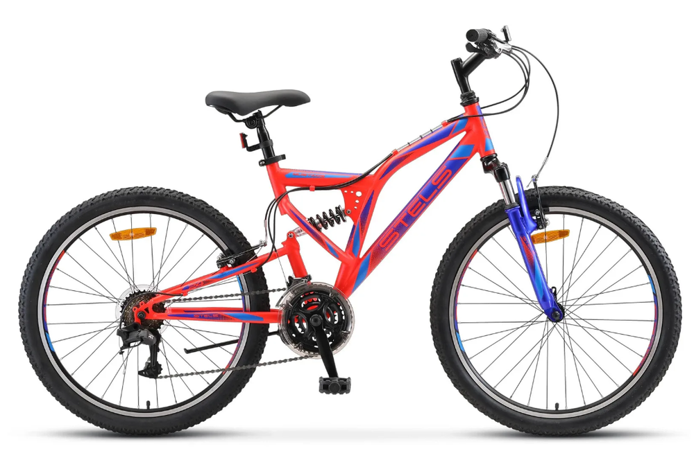 Велосипед 24" Stels MUSTANG  v-br, неоново-красный