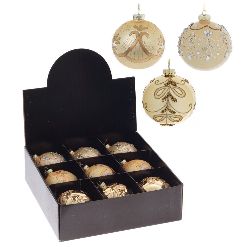 GAEM Набор из 9шт Украшение новогоднее "Шар", D 10 см, L33 W32 H10,5 см