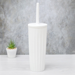 Ерш для туалета "Rock'n'Roll" с подставкой, высокий с крышкой, белый