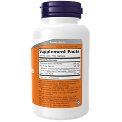 Now Foods Glutathione 500 mg 30 / 60 veg capsules, Глутатион