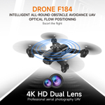 Квадрокоптер дрон на р/у с двойной 1080Р/4K HD камерой WiFi / Fpv "ZFR / Drone F184"
