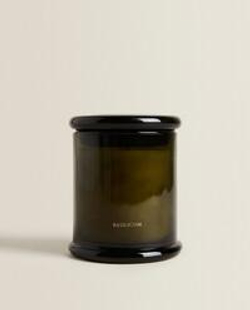 Zara Home Свеча ароматическая Basilicum 350 г, растительный воск, аромат свежий цитрусовый, Горчичный