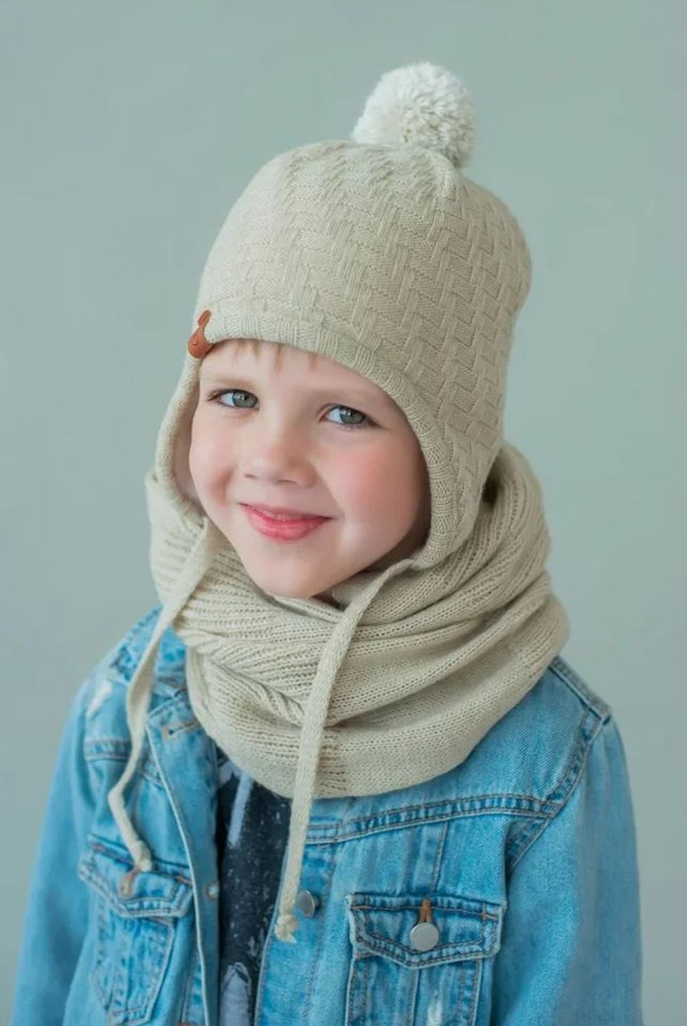 Шапка весенняя/осенняя вязаная КОДИ (Жемчуг)
