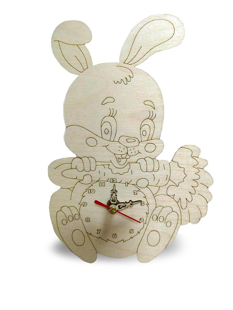 Конструктор Часы раскраска &quot;Раскрась и собери деревянные часы Кролик Символ 2023 года&quot; Декор для дома, подарок