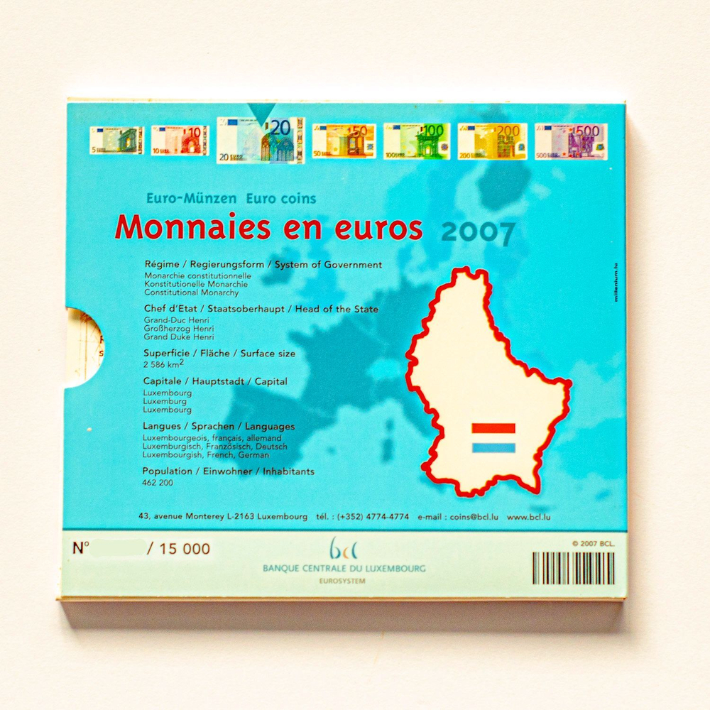 Luxembourg 2007 Year Set + 2 Euro "50th Anniversary of the Treaty of Rome" & 2 Euro "Grand Ducal Palace in Luxembourg City"