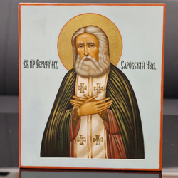 Икона Святого Серафима Саровского (Палех)