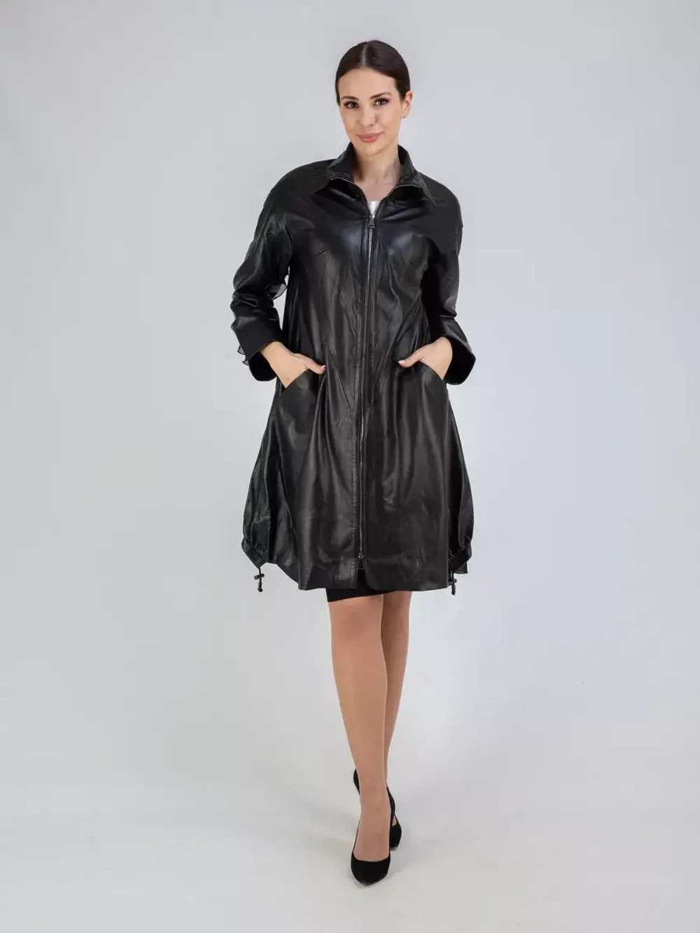 Плащ кожаный натуральный